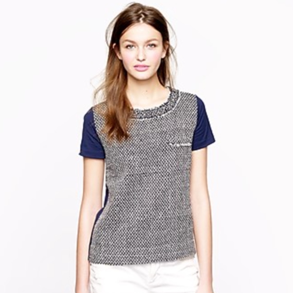 J. Crew Tweed-Front Tee